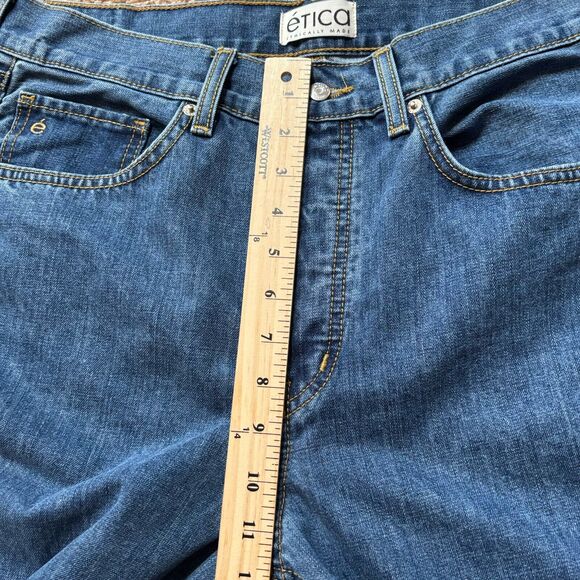 Ética x Anthropologie Stanton Relaxed Wide Leg Jeans Medium Blue Size 29 - Picture 6 of 10